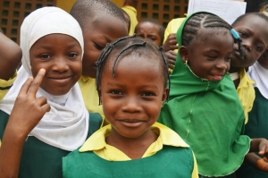 Little girls at school in Nigeria