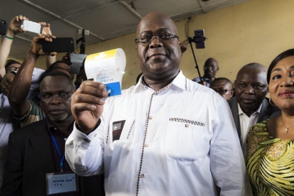 Felix Tshiseked durante le elezioni del 2018  