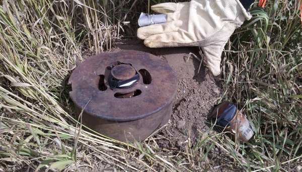 An anti-personnel mine