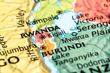 Mappa del Rwanda e del Burundi 