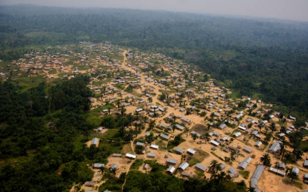 Aerial view of a village in the Ituri Province