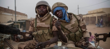 UN Peacekeepers from Chad on patrol in Kidal, Mali
