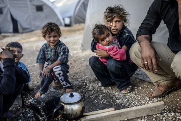 Syrian kids displaced
