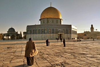 Visuale della moschea Al-Aqsa, Monte Majid, visitata da circa 600.000 fedeli durante il sacro mese del Ramadan 