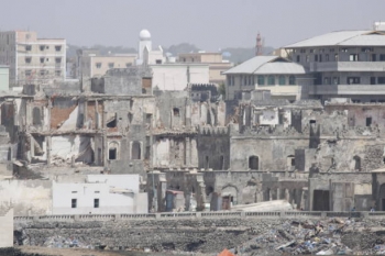 Edifici bombardati a Mogadiscio, Somalia