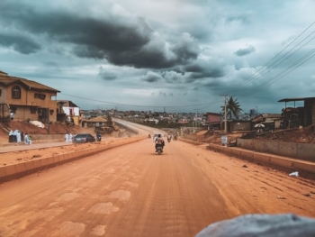 Sand road in Nigeria
