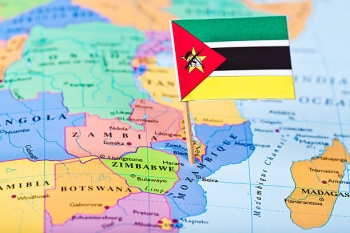 Mozambique on the map of Africa 