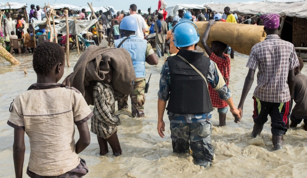 Peacekeepers providing protection to civilians during the UN mission in South Sudan 
