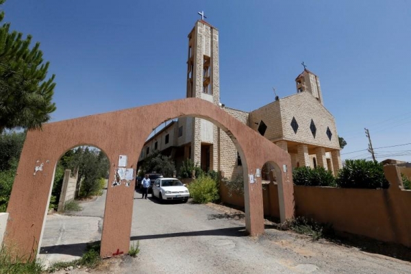 Saint Elias church taken before four suicide bombers blew themselves up outside the church in Qaa.