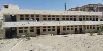 Immagine della scuola di Marib dopo l’attacco missilistico  