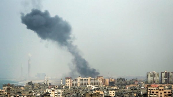 Israeli strikes in Gaza, which is 365 km2 and home to close to 2 million Gazans and displaced Palestinians.