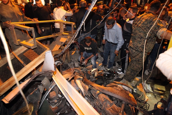 Twin suicide bombings rocked the Burj el-Barajneh area of south Beirut, killing 43 people and wounding over 200