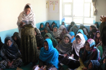 Community-based schools organized by the women-led NGO Shudada in Afghanistan