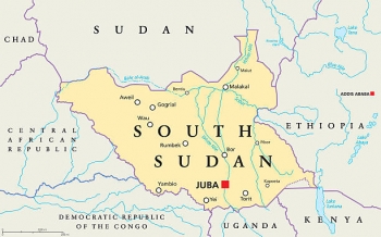  Mappa del Sud Sudan.